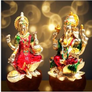 A&S Ventures Idol Laxmi Ganesh Ji Statue Polyresin Laxmi Ganesha Ji For Home Decor Temple Mandir Pooja Room Office Table Decorat