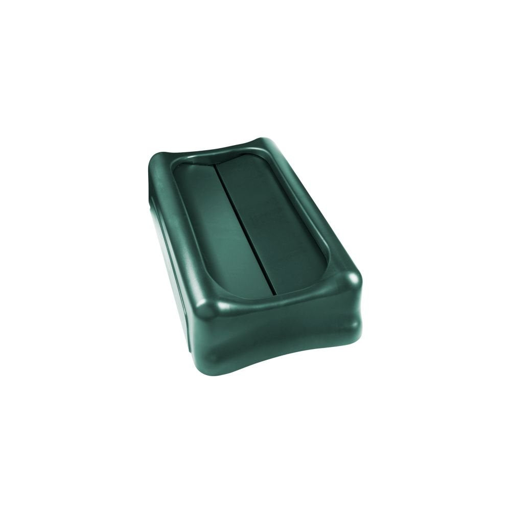 Rubbermaid Commercial Products Slim Jim Trash Can Swing Lid  Green  Plastic  Compatible with 23-Gallon Slim Jim Containers/Garbage Can