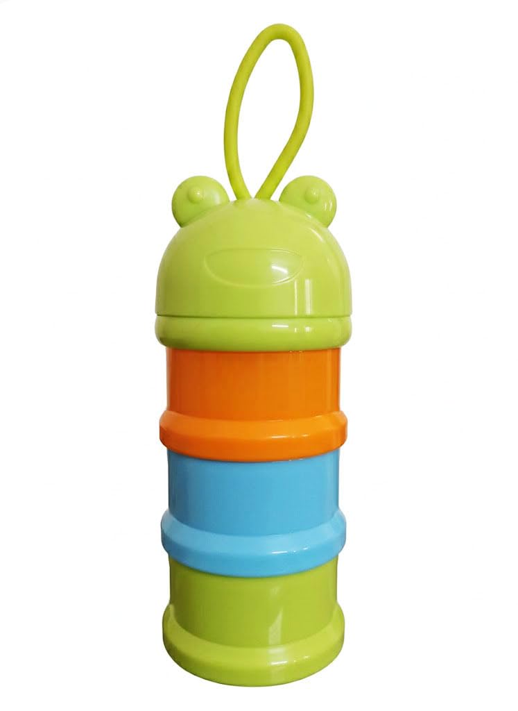 Mopslik 3 Layer Cute Bear Portable Baby Food Milk Powder Storage Box Travel Container  Multicolour Green