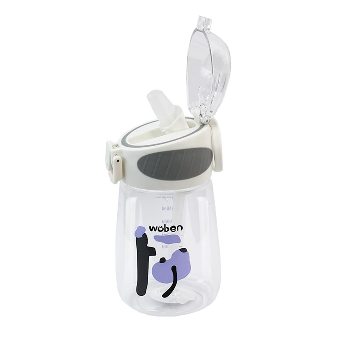 Attro Plastic Sippy Kids 400Ml Water Bottle With Fliptop Lid & Straw Kids Bottle Ml Mention For Daily Water Intake Bpa Free, Lea