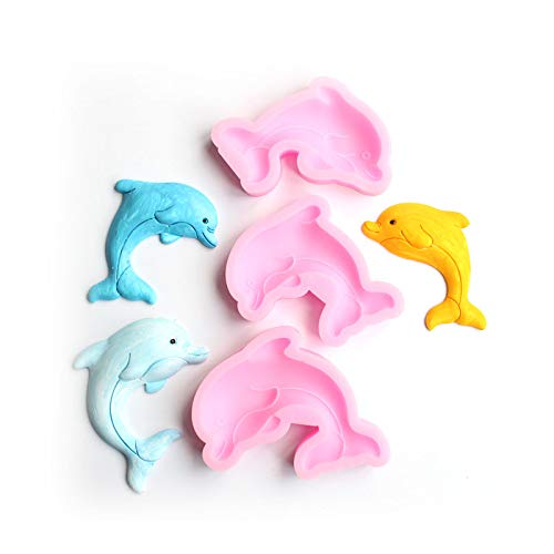 3Pcs Dolphin Marine Animals Silicone Molds For Diy Fondant Candy Making Tools Chocolate Mold Desserts Ice Cube Gum Clay Biscuit