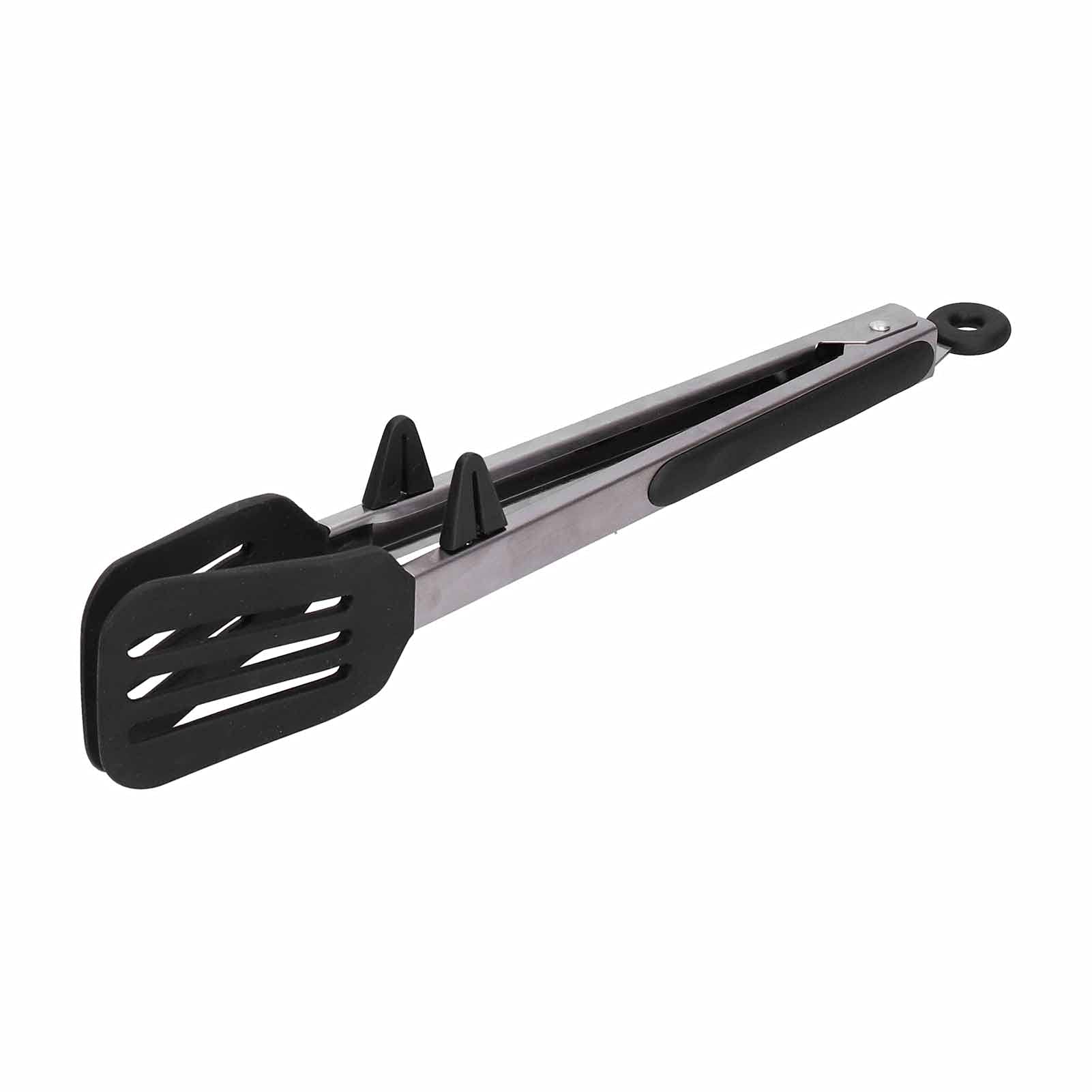 Fydun Cooking Tongs, Stainless Steel Kitchen Silicone Serving Steel Silicone Food Shovel Clamp/Holder Tongs Food Spatula Clamp M