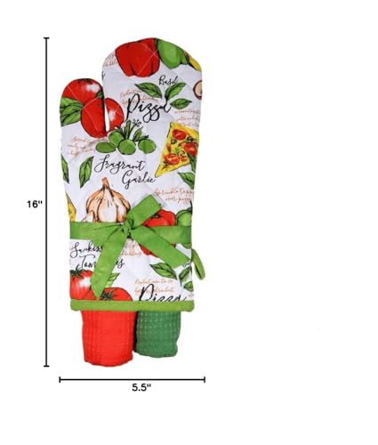 Dei Pizza Oven Mitt And Towel, 16''X5.5'', Mulitcolor