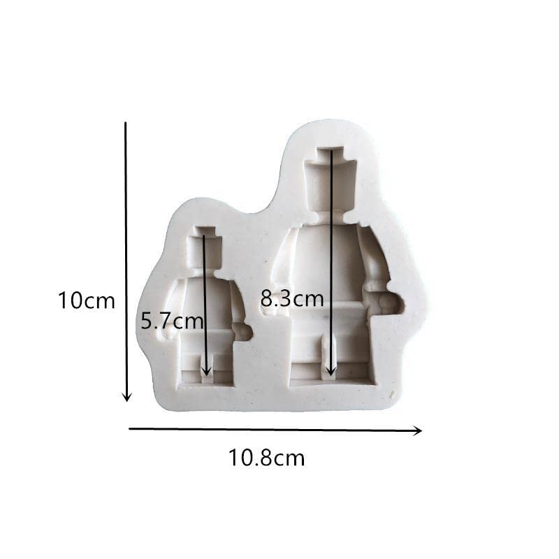 Guratapa 3Pcs Building Bricks Robots Silicone Molds For Diy Fondant Candy Making Tools Chocolate Mold Desserts Ice Cube Gum Clay