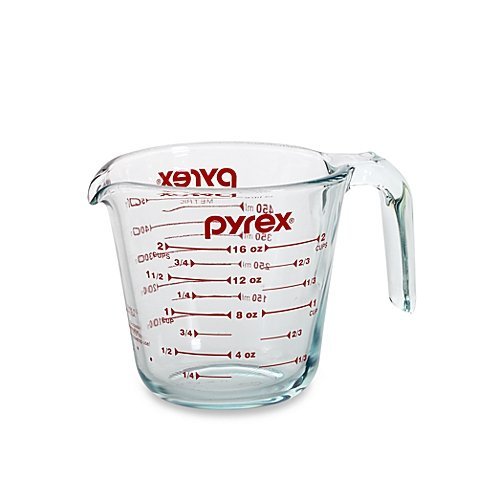 Pyrex Prepware 6001075 2-Cup Measuring Cup, Red Graphics, Clear