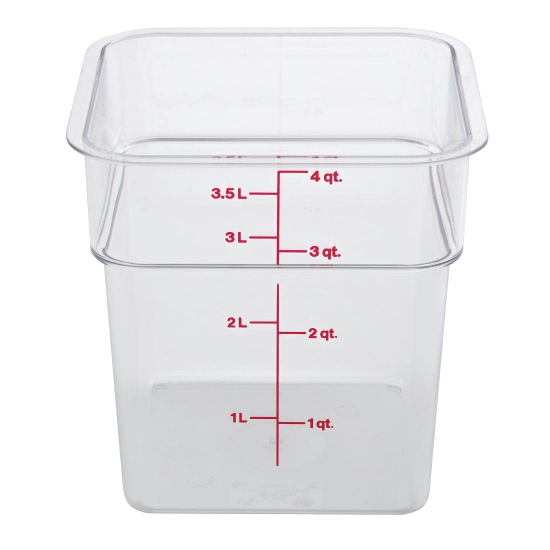 Cambro 4Sfscw135 Camsquare Food Container 4 Qt. 7-1/4 X 7-1/4 X 7-3/8 Clear - Case Of 6