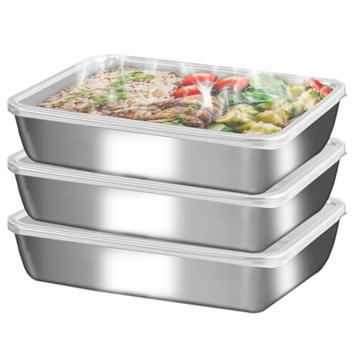 GIUOIDUO stainless steelFood Storage Containers setsstorage box with lidfreezer FrozenKitchen tray with lidOven plateSide dish p