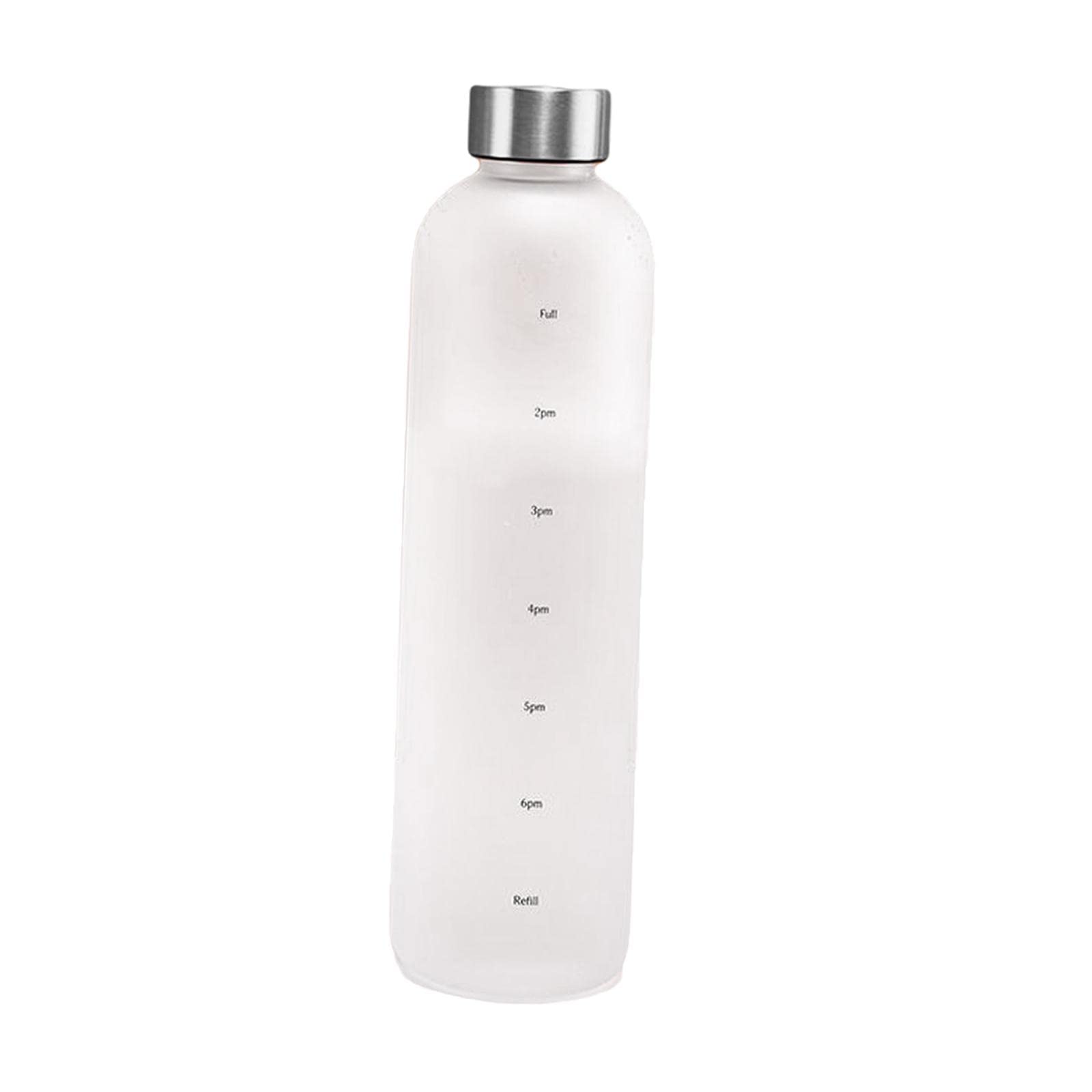 Heavenglow Motivational Water Bottle With Time Marker Leakproof For Gym Sports Outdoor White|1 Piece Water Bottle| Drink Contain