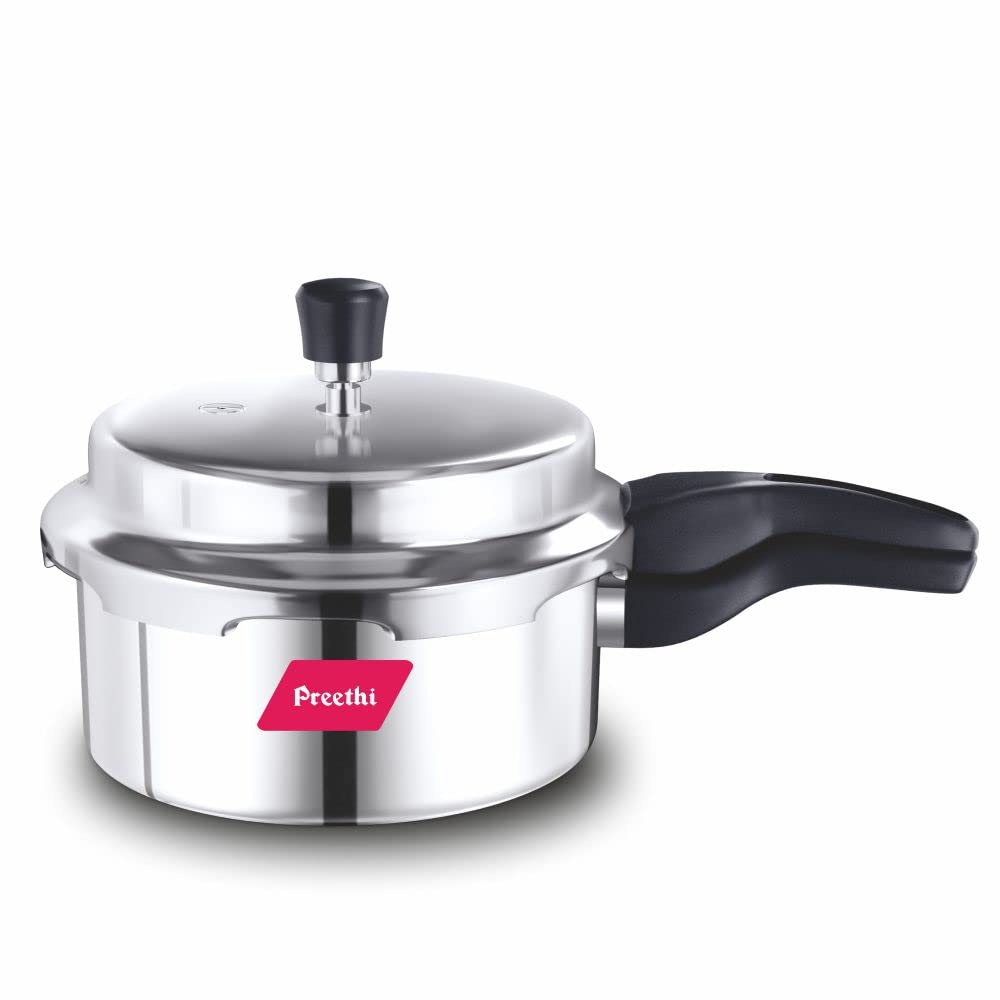 Preethi Induction Base Stainless Steel Outer Lid Pressure Cooker, 3 Litres, Silver