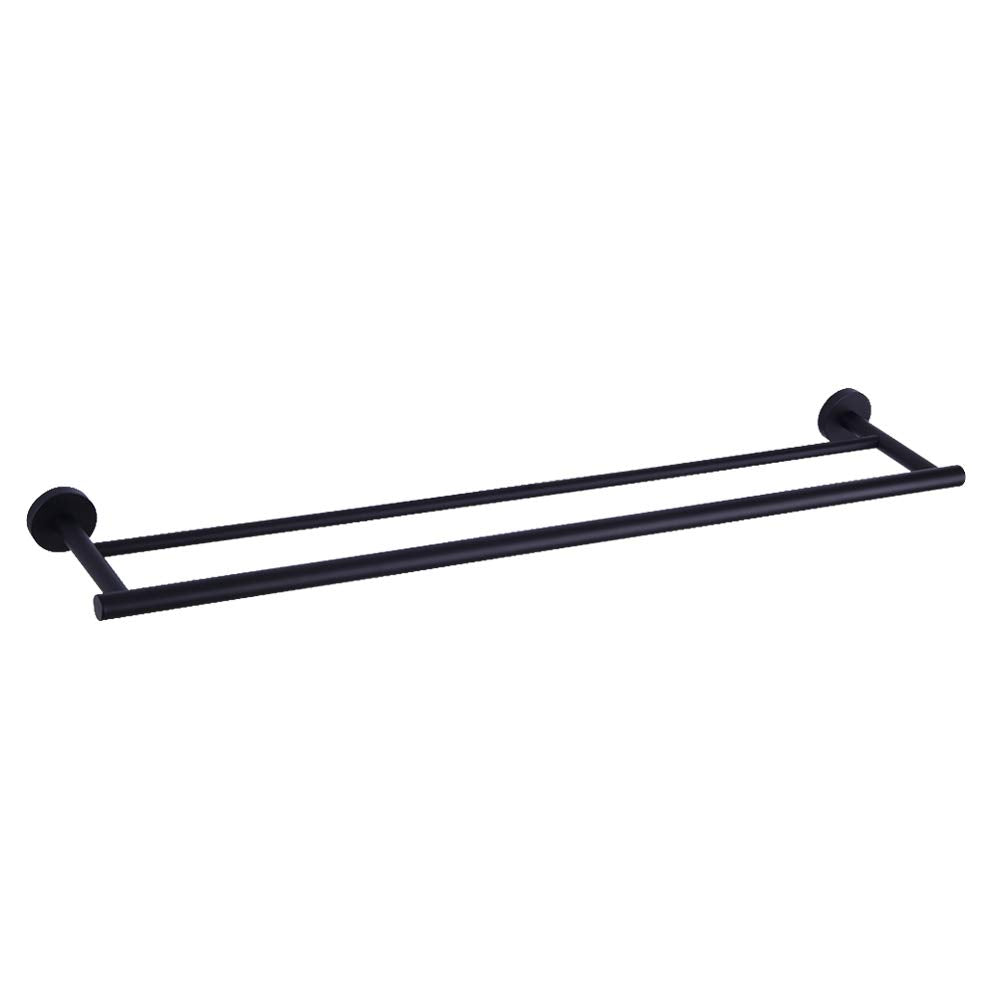 Gerzwy 30-Inch Bathroom Double Towel Bar Sus 304 Stainless Steel Bath Towel Bar Matte Black Modern Style Wall Mount Ag1102C75-Bk