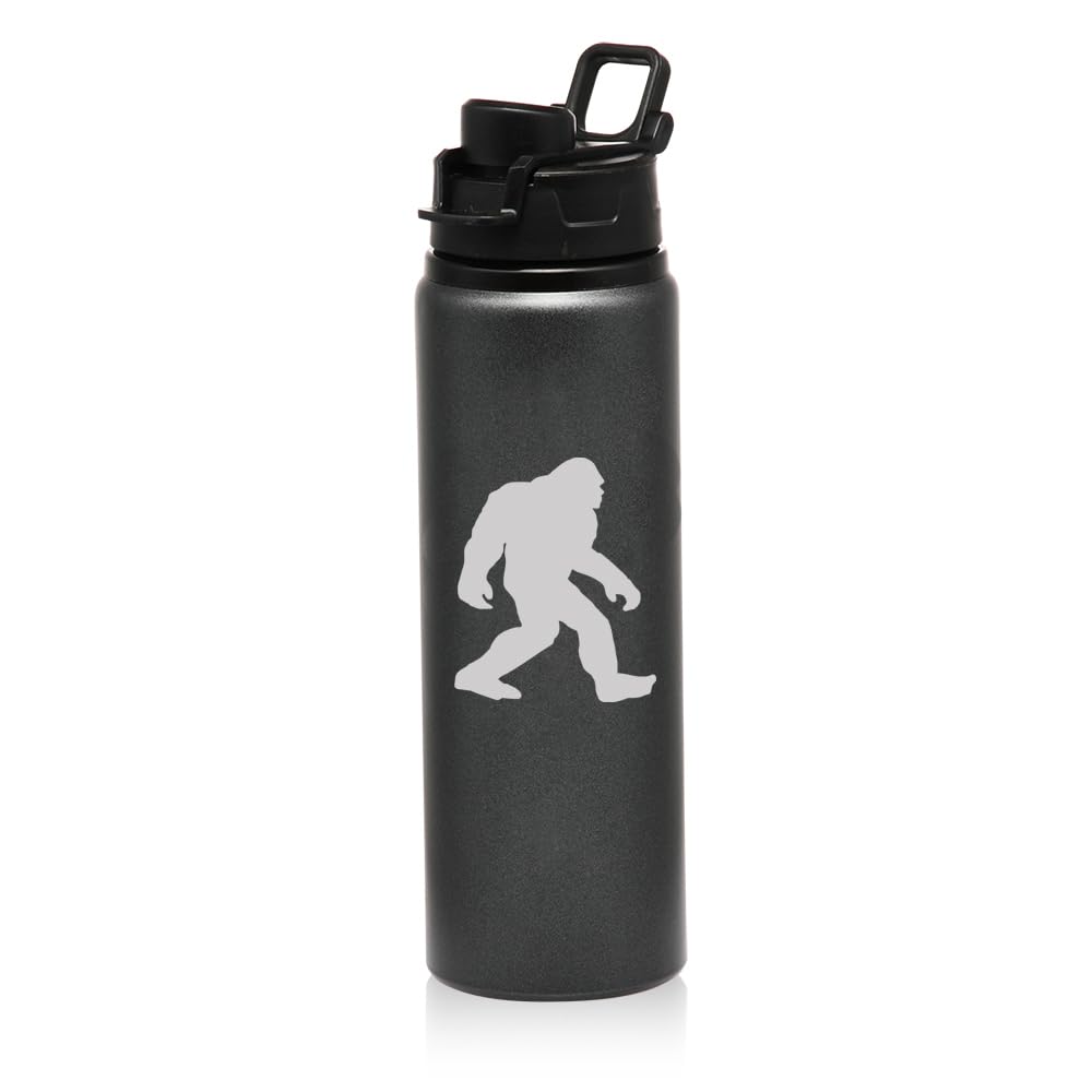 25 oz Water Bottle Sports Travel Mug Bigfoot Sasquatch (Charcoal)