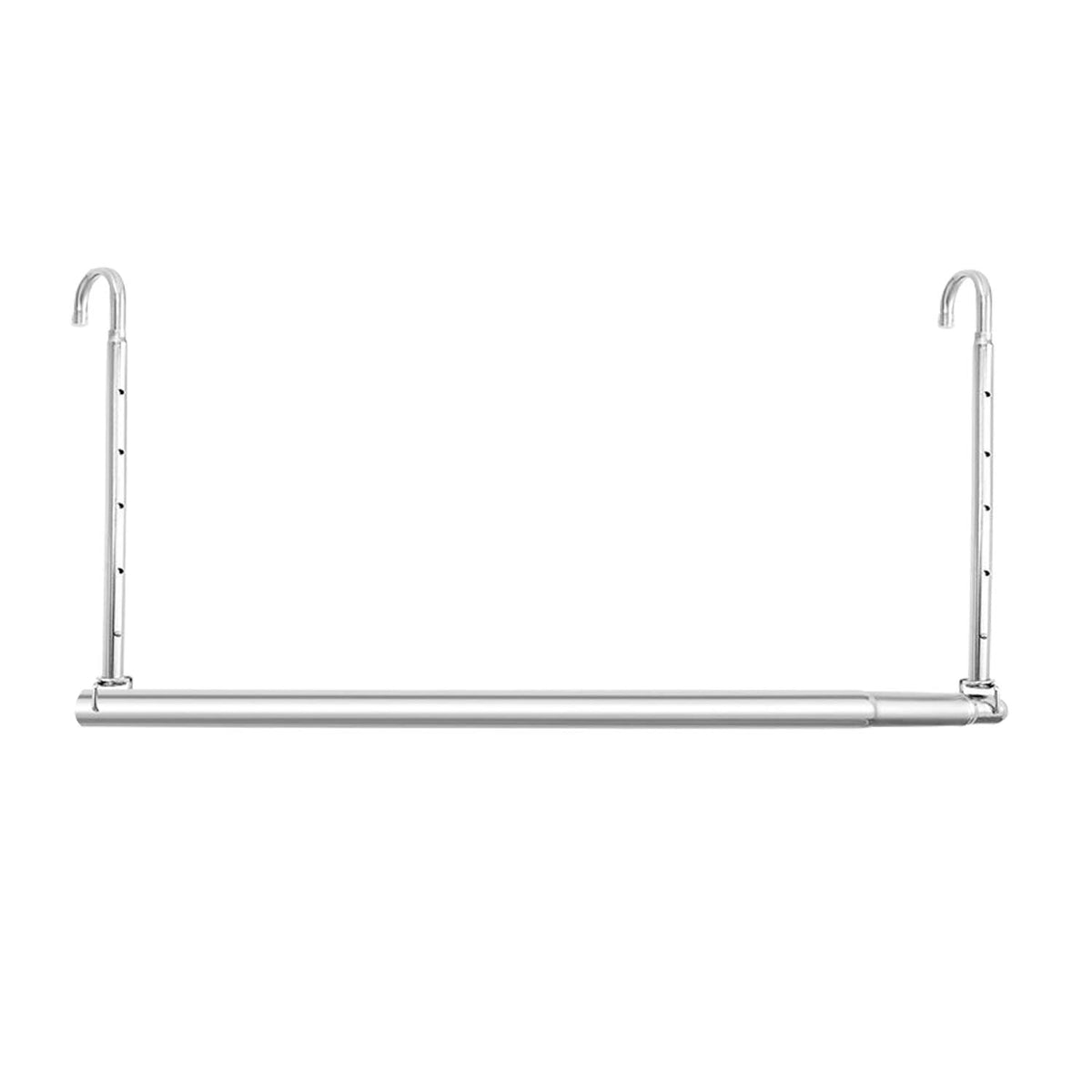 Hdbonemu Closet Hanging Rod, Adjustable Width And Height Space-Saving Clothes Hanging Bar, 1 Pack Chrome