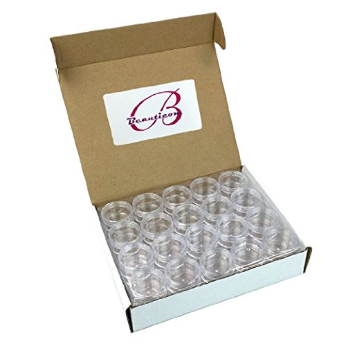 (Quantity: 100 Pieces) Beauticom 10G/10ML Clear Lid Plastic Cosmetic Lip Balm Lip Gloss Cream Lotion Eyeshadow Container Jars