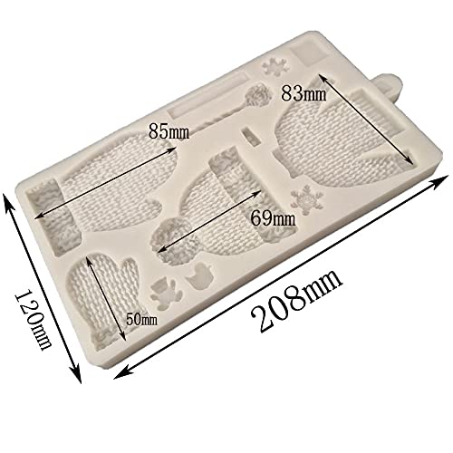Gulinaza Knitting Silicone Fondant Mold For Gum Paste Icing Cake Cupcake Topper Polymer Clay Decorating