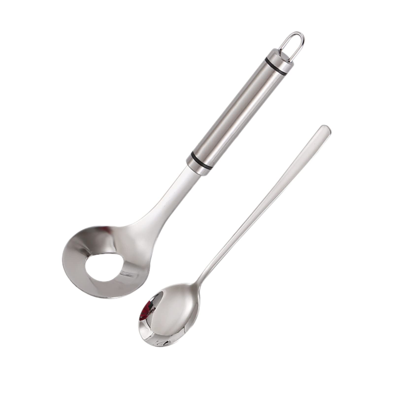 2 Pcs Meatball Spoon Set, Stainless Steel Meatball Spoon,Non-Stick Meatball Maker Meat Baller with Long Handle(Silver)