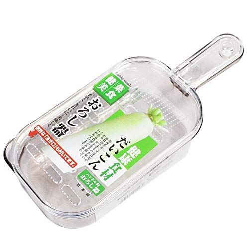 Japanbargain 1817, Large Japanese Kitchen Zester Grater Daikon Radish Grater Ginger Garlic Onion Wasabi Grater With Container, M