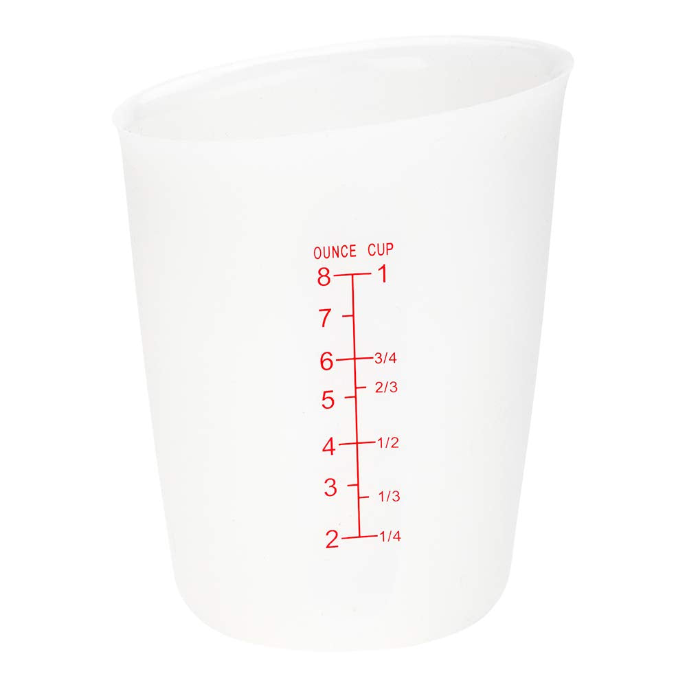 Restaurantware 1 Cup Flexible Measuring Cup 1 Heat-Tolerant Rubber Measuring Cup - Microwavable Dishwashable Translucent Silicon