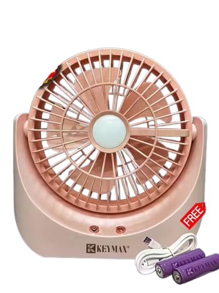 Rechargeable Led Table Fan With 3 Lights, Portable For Camping, Home, Kitchen, Office, Outdoor Use