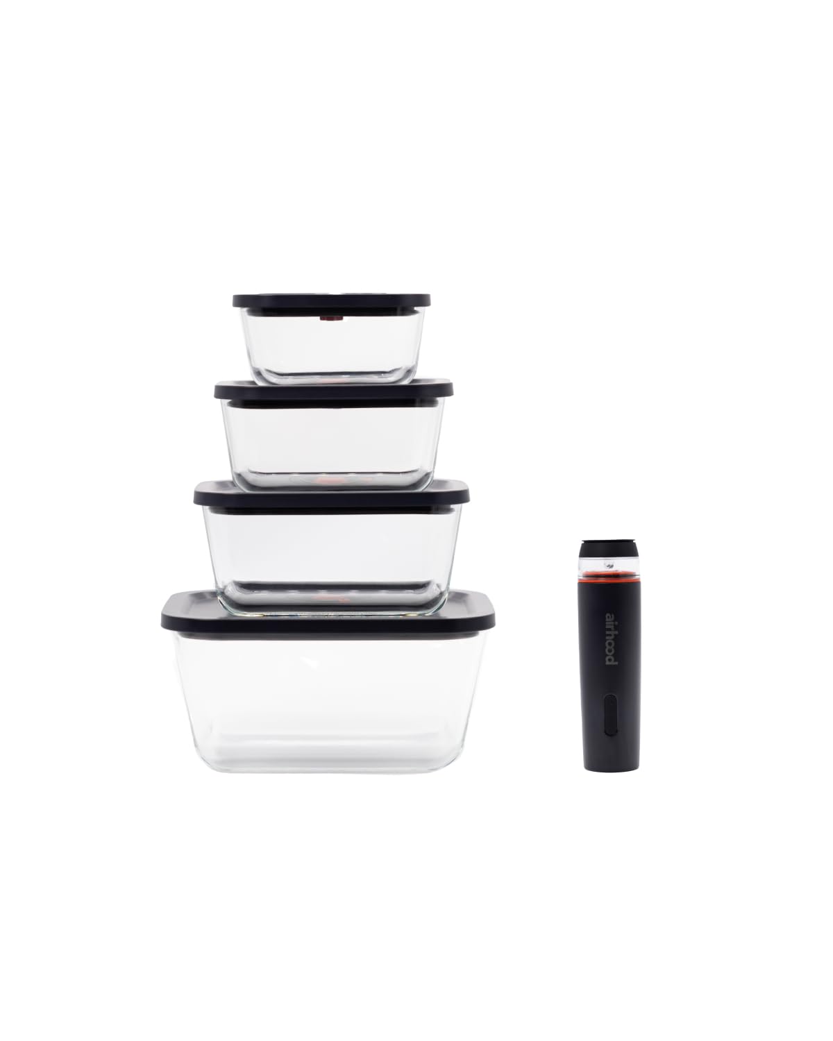 AirHood Vacuum Food Storage Container Set and Powerful Electric Vacuum Pump