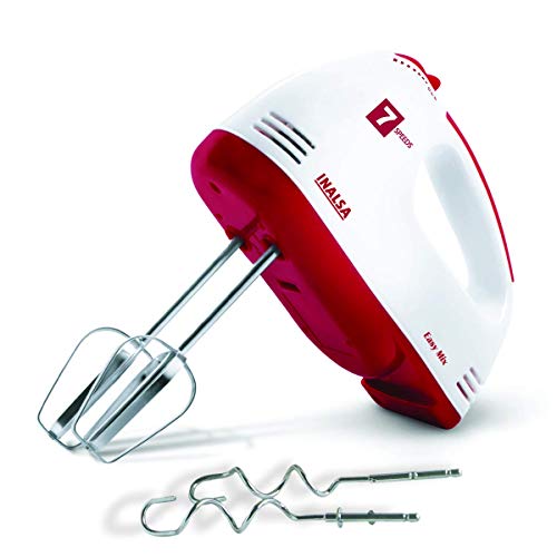 Inalsa Hand Blender For Kitchen|Hand Mixer Blender|2 Detachable Beaters & Whisker/Dough Hooks | Powerful 250 Watt Motor | Variab