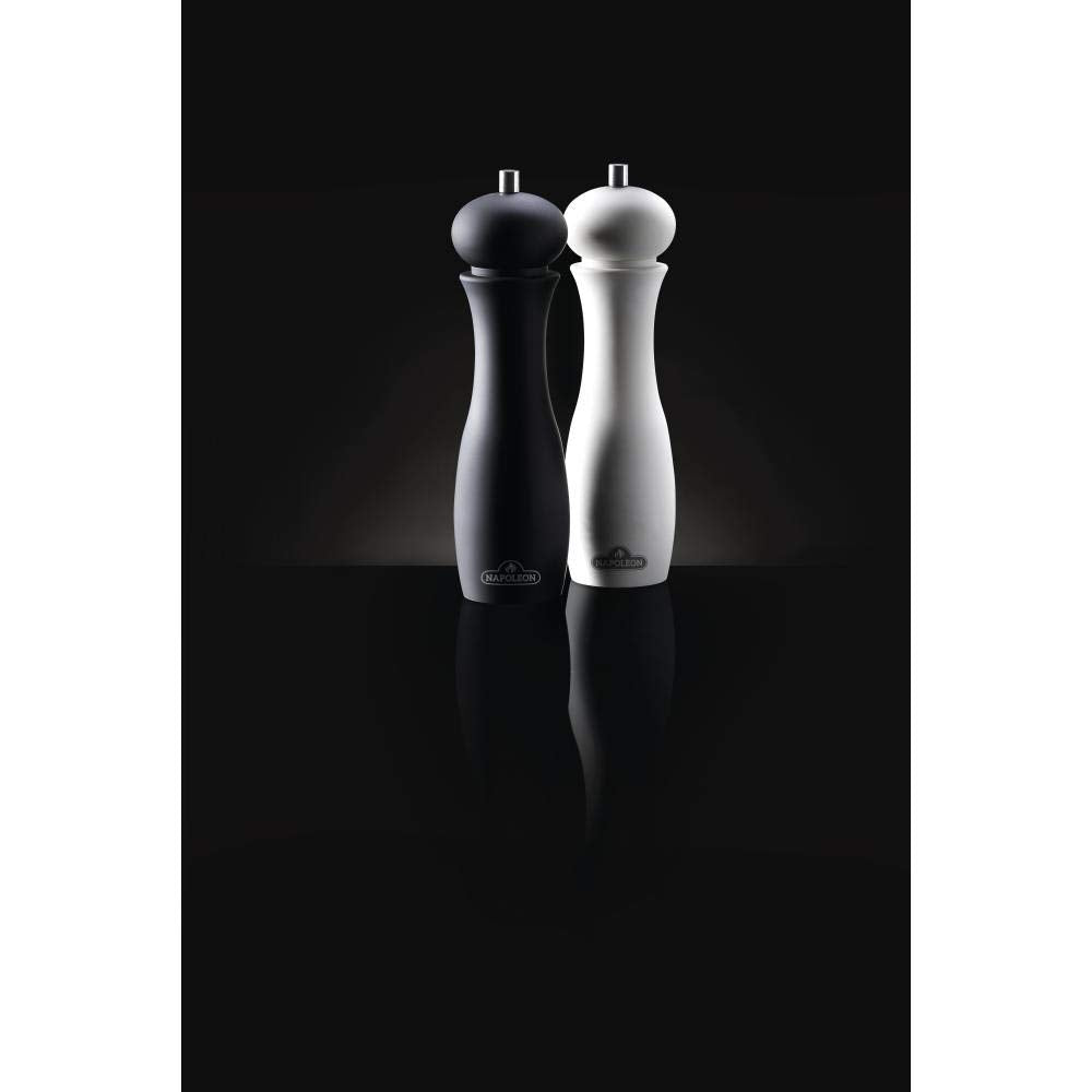 Napoleon Salt & Pepper Grinder Set - Bbq Grill Accessories, Two Piece Set, Matte Black Pepper Grinder, Matte White Salt Grinder,