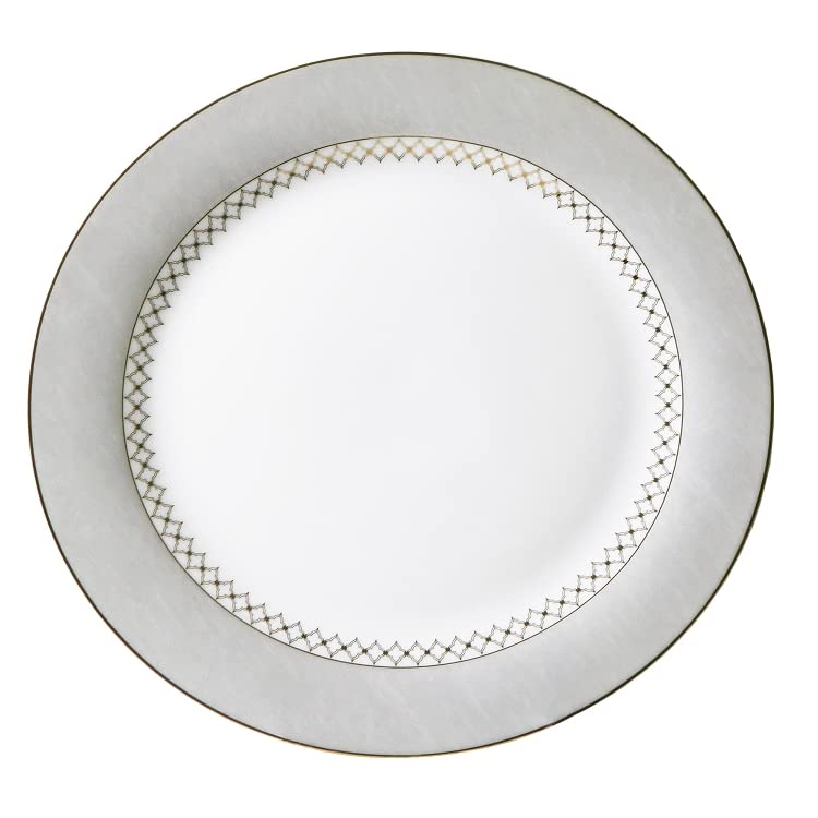 Stylish and Elegant 24 Pieces Porcelain Dinnerware Set Service for 4 People - Carlotta-Mix and Match, Silver Border