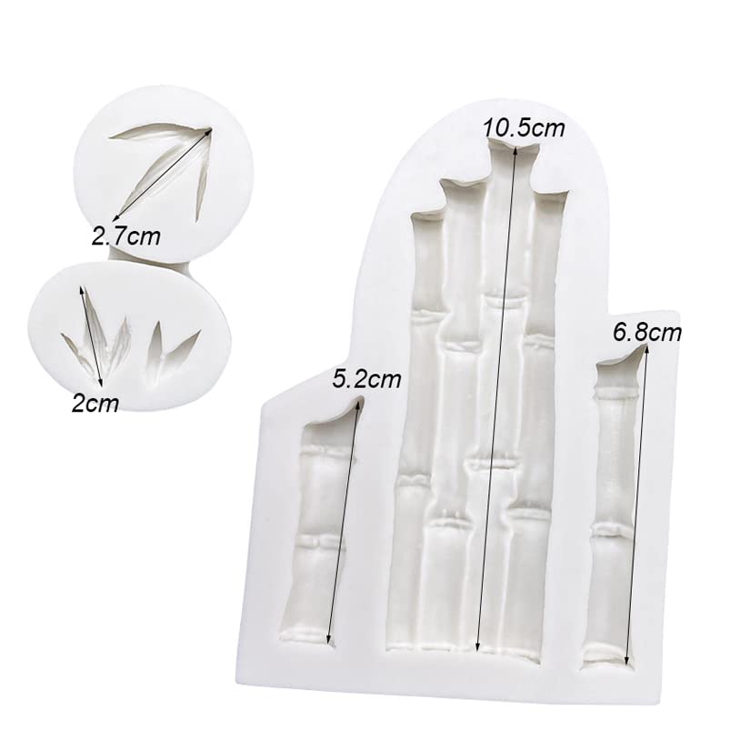 2Pcs Bamboo And Leaf Silicone Molds For Diy Fondant Candy Making Tools Chocolate Mold Desserts Ice Cube Gum Clay Biscuit Plaster