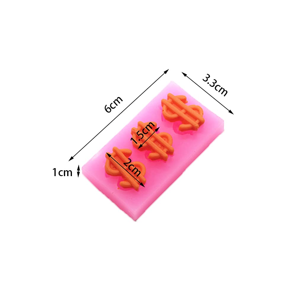 Cestony Mini Us Dollar Symbol Silicone Molds For Diy Cake Fondant Biscuit Cookies Sugar Chocolate Hard Candies Dessert Decor(4 P