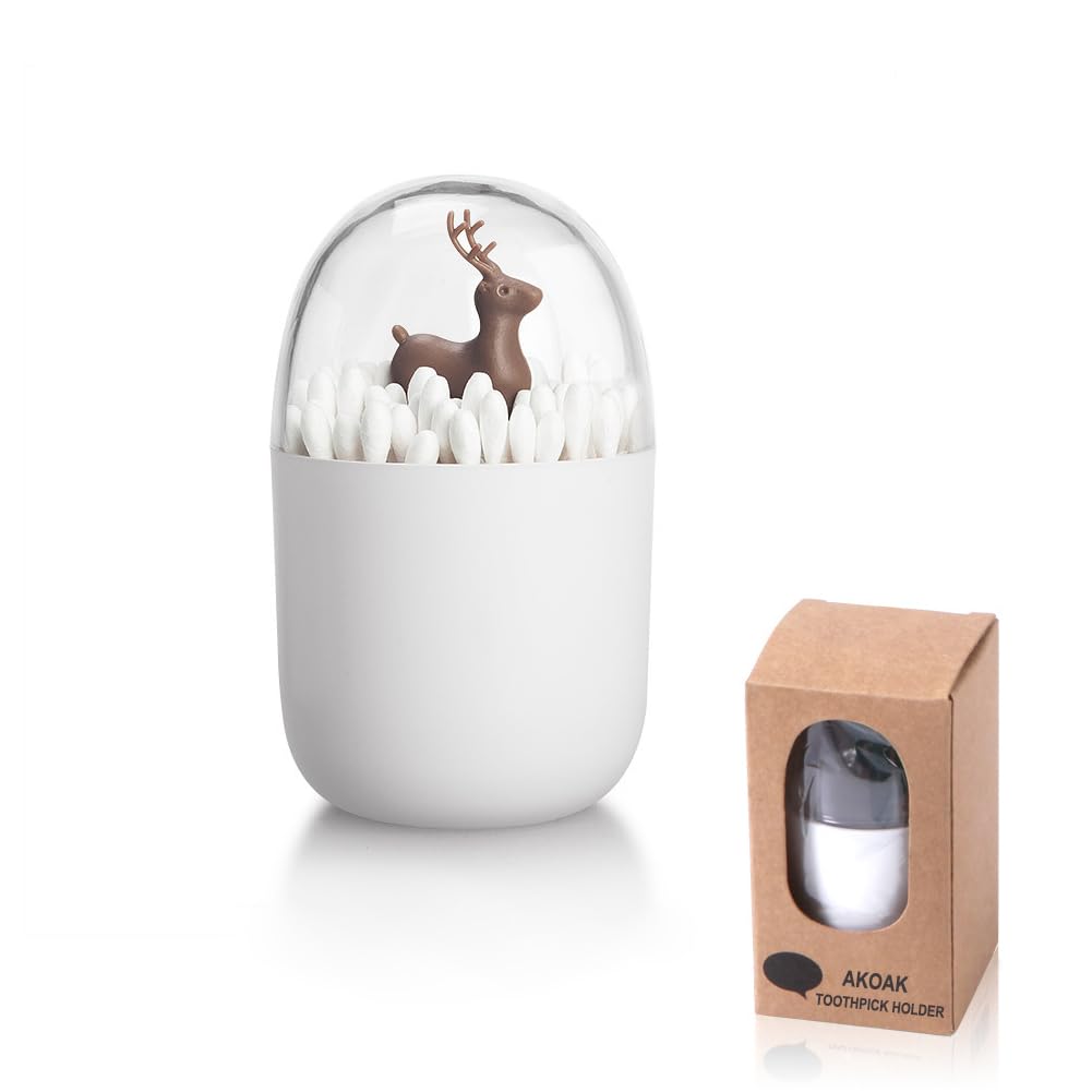 Akoak 1 Pack Empty Four Season Plant Toothpick Box/Animal Cotton Swab Box, Reusable, Keeps Swabs And Toothpicks Clean And Easy T