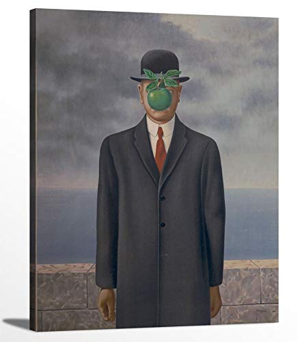 The Son Of Man By Rene Magritte Surrealism Fine Art Wall Art Canvas Prints Gallery Wrapped Canvas Prints For Home, Office, Room