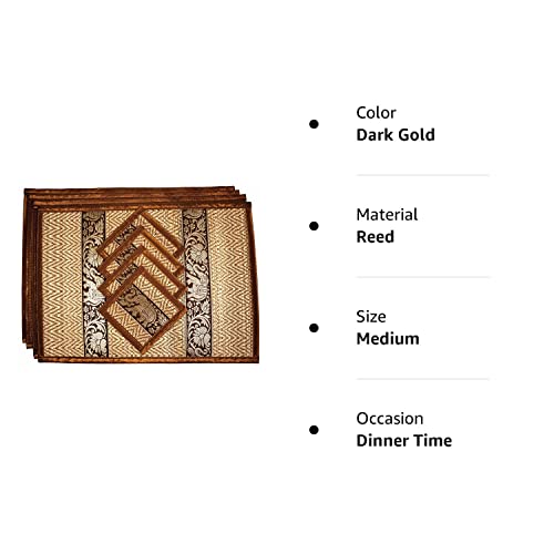 Hand-Woven Wicker Reed Placemats Coaster Set Eco-Friendly Alternative To Plastic Heat Resistant Thai Style Durable Easy To Clean