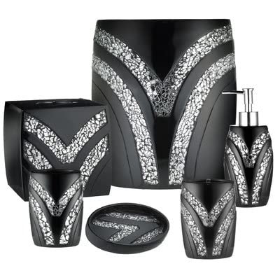 Zahari Home Sinatra Tissue Box Cover Square Tissue Holder For Bathroom Bedroom Living Room, Black
