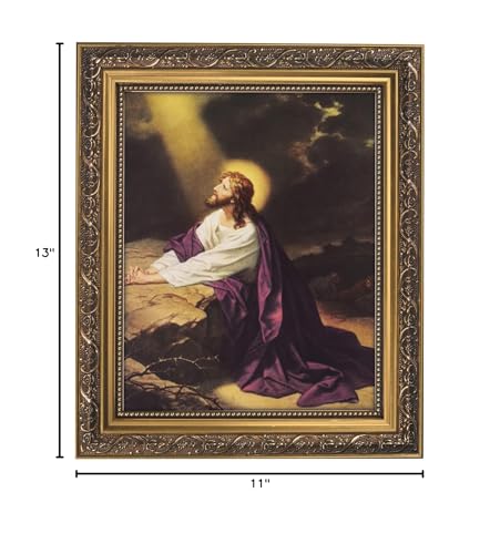Christian Brand Inspirational Framed Print Agony in The Garden  13-Inch  Gold