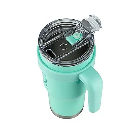Reduce 40 Oz Mug Tumbler, Stainless Steel With Handle - Bpa Free - (Green And Gray), 2 Count (Pack Of 1)
