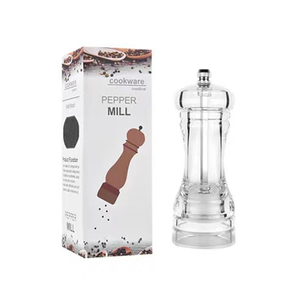 Reizbrto Acrylic Pepper Pepper Mill,Adjustable Coarseness,Ceramic Grinding Mechanism And That Can Be Used For Pepper, Cumin, Sea