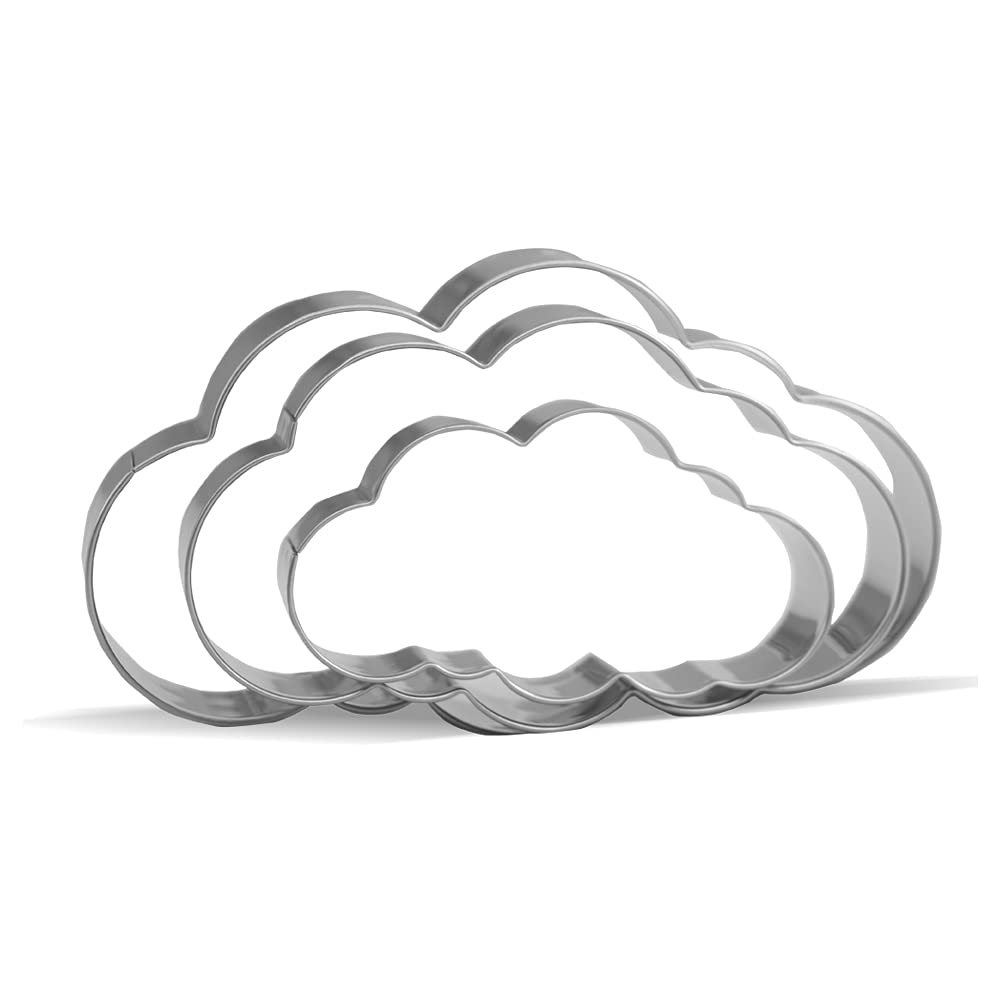 Cloud Cookie Cutter Set - 4.7   ,3.9   ,3    - 3 Piece - Stainless Steel