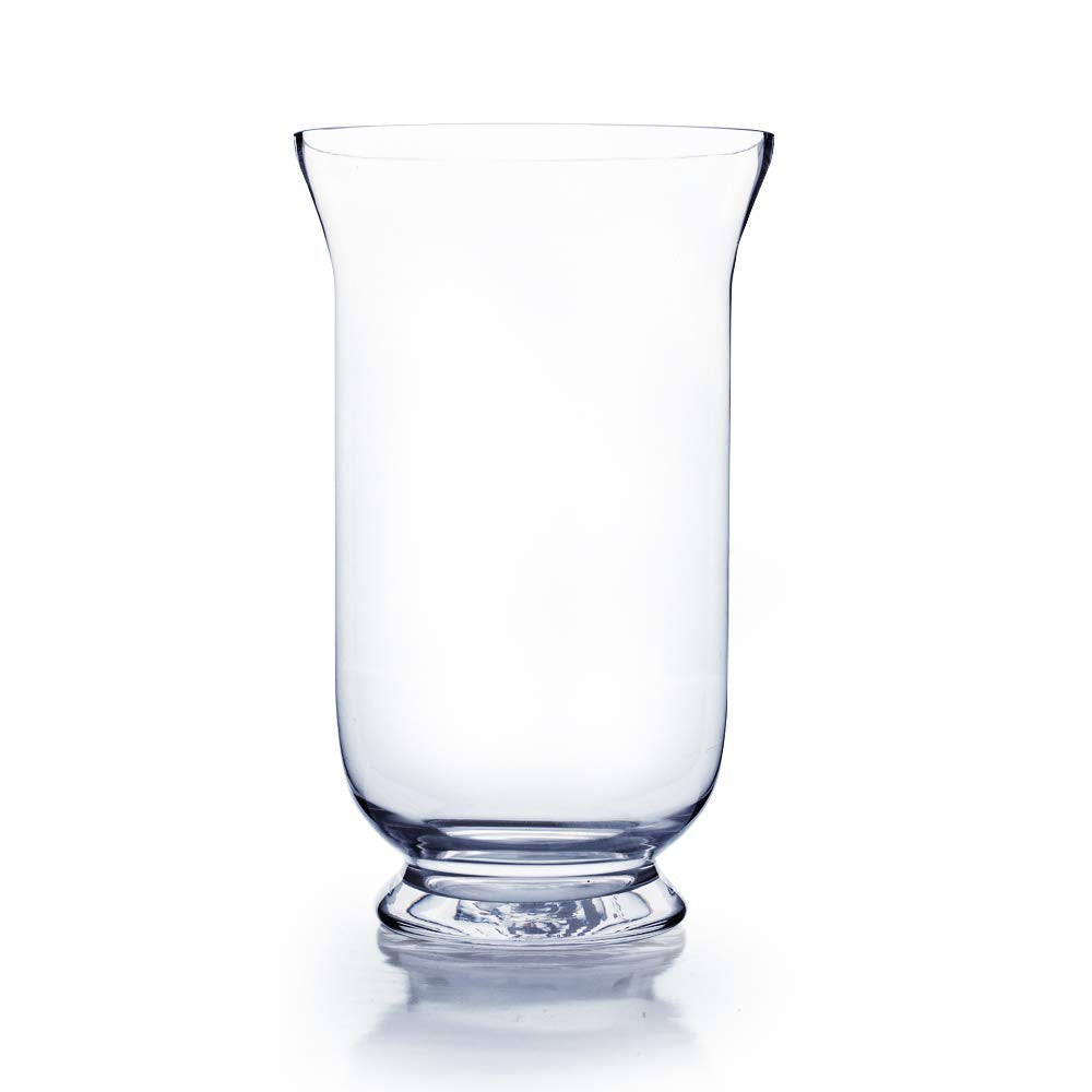 WGV Unique Bouquet Vase, 7 W, 12 H, Clear Short Hurricane Glass Candle Holder, Floral Planter Terrarium, Home Wedding Event Deco