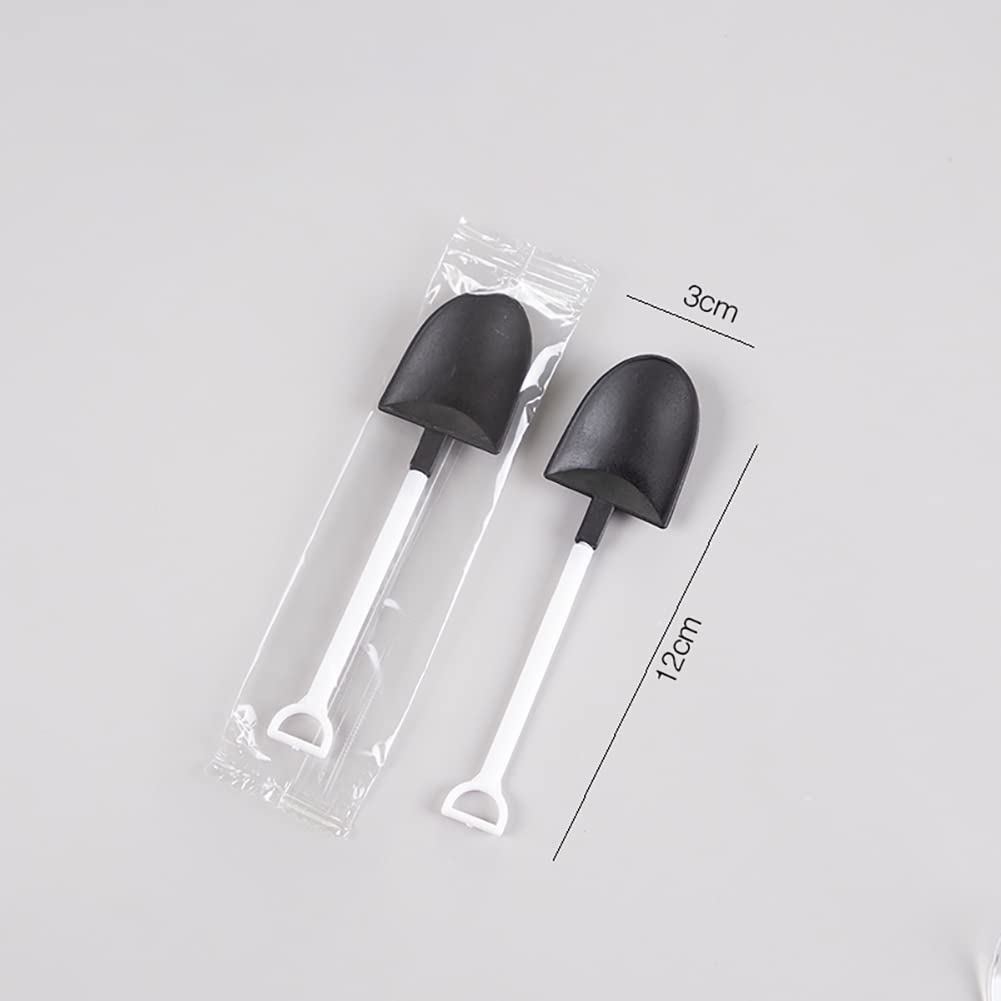 Uuyyeo 100 Pcs Plastic Ice Cream Spoons Mini Dessert Shovels Pudding Yogurt Spoons Shovel Shape Spoons For Potted Cake