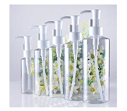 2Pcs Portable Empty Refillable Clear Plastic Lotion Pumps Dispenser Bottle Container Holder For Cosmetic Makeup Cream Lotion Fac