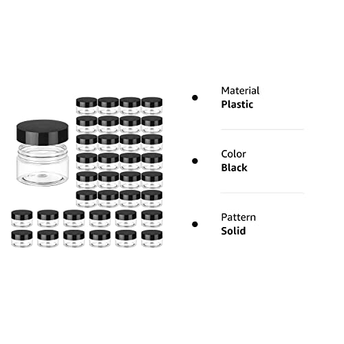 Satinior 36 Pieces Plastic Jars Round Clear Leak Proof Cosmetic Container Jars With Inner Liners And Lids For Lotions Ointments