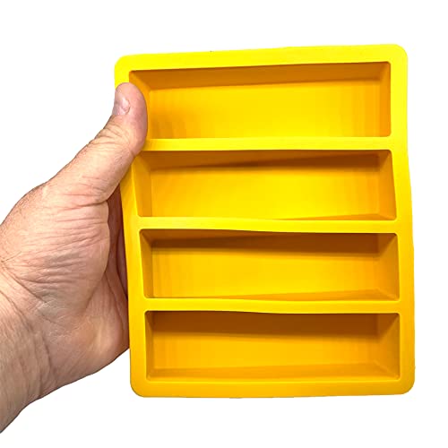 Pen Kit Mall - 4 Cavity Oversized Yellow Silicone Pen Blank Resin Casting Mold 1 3/8 Wide X 5 1/8 Long X 1.38 Deep