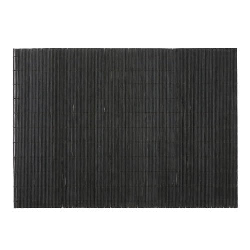 Bamboomn Bamboo Placemat/Sushi Rolling Mat - 18.75'' X 13'' - Black, 4 Pcs
