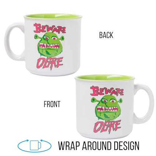Silver Buffalo Shrek Beware Ogre Ceramic Camper Mug, 20 Ounces