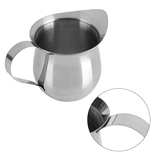 Milk Frothing Pitcher Cup 240Ml, Mirror Finish Stainless Steel Kitchen Cup, Wide Mouth With Pouring Spout