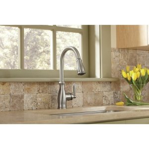 Moen 7185Srs Brantford One Handle High Arc Pulldown Kitchen Featuring Reflex Faucet, 1 Count, Spot Resist Stainless