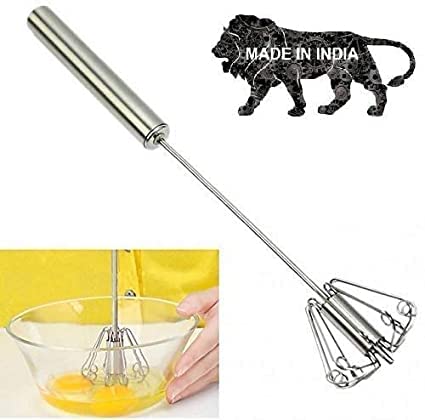Swipe N See 1 Pcs Egg Whisk, Stainless Steel Hand Push Whisk Blender, Versatile Tool For Egg Beater, Milk Frother, Kitchen Utens
