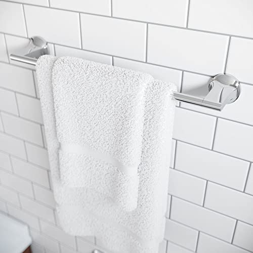 Pfister Pfirst Modern Bath Towel Bar For Bathroom, 18-Inch, Wall-Mounted, Screw-In, Polished Chrome Finish, Btbpfm1C