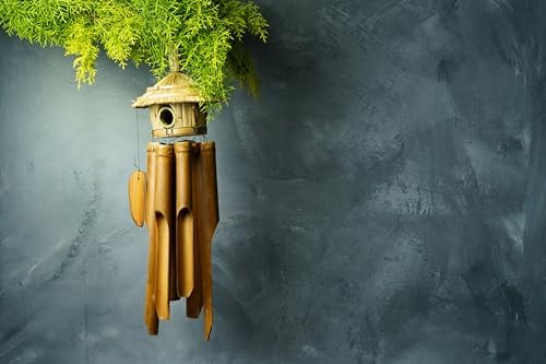 Bagus Bamboo Wind Chimes | Bird Cage Design | Vastu Wall Hanging For Positive Energy | Home & Garden Decor | Outdoor Balcony Dec