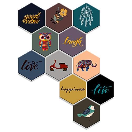 It2M Wooden Wall Decor Set Of 11 Multicolour - Spw3