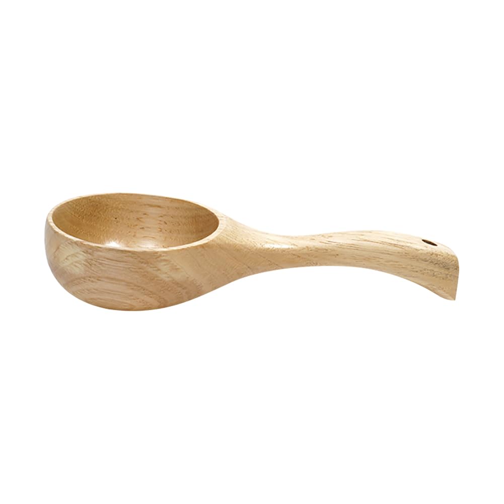 GSHLLO Wood Water Scoop Wooden Soup Ladles Wood Deep Serving Stirring Spoons Wood Rice Flour Spoons Round Kitchen Cooking Utensi